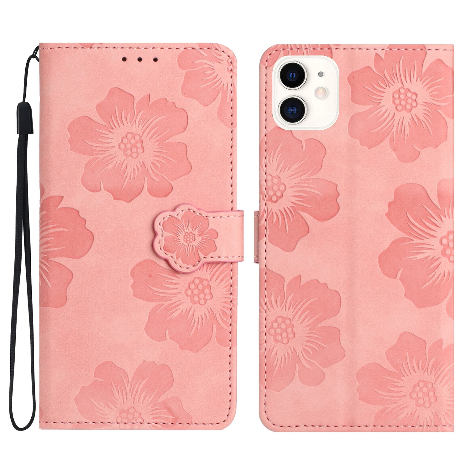 For iPhone 11 Cell Phone Case Flowers Imprinted PU Leather Stand Wallet Cover For iPhone 11 Cell Phone Case Flowers Imprinted PU Leather Stand Wallet Cover